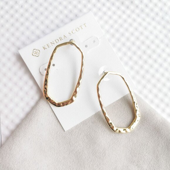 Kendra Scott Gold Textured Earrings - Picture 3 of 4